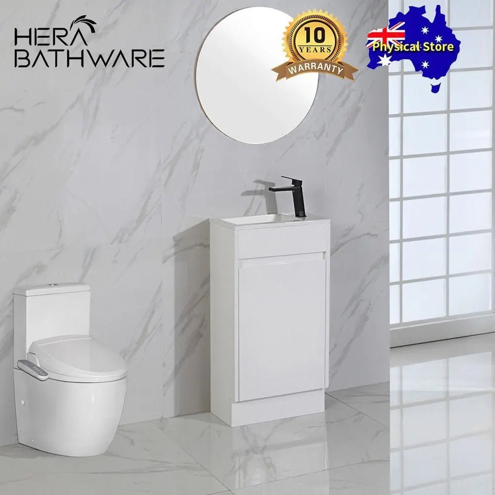 Brant Gloss White Free Standing Mini Vanity 465mm - Hera BathwareCabinet Only
