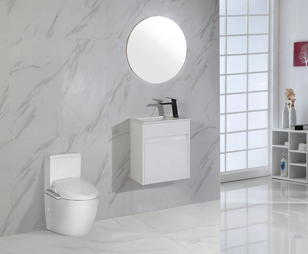 Brant Gloss White Wall Hung Mini Vanity 465mm - Hera BathwareCabinet Only