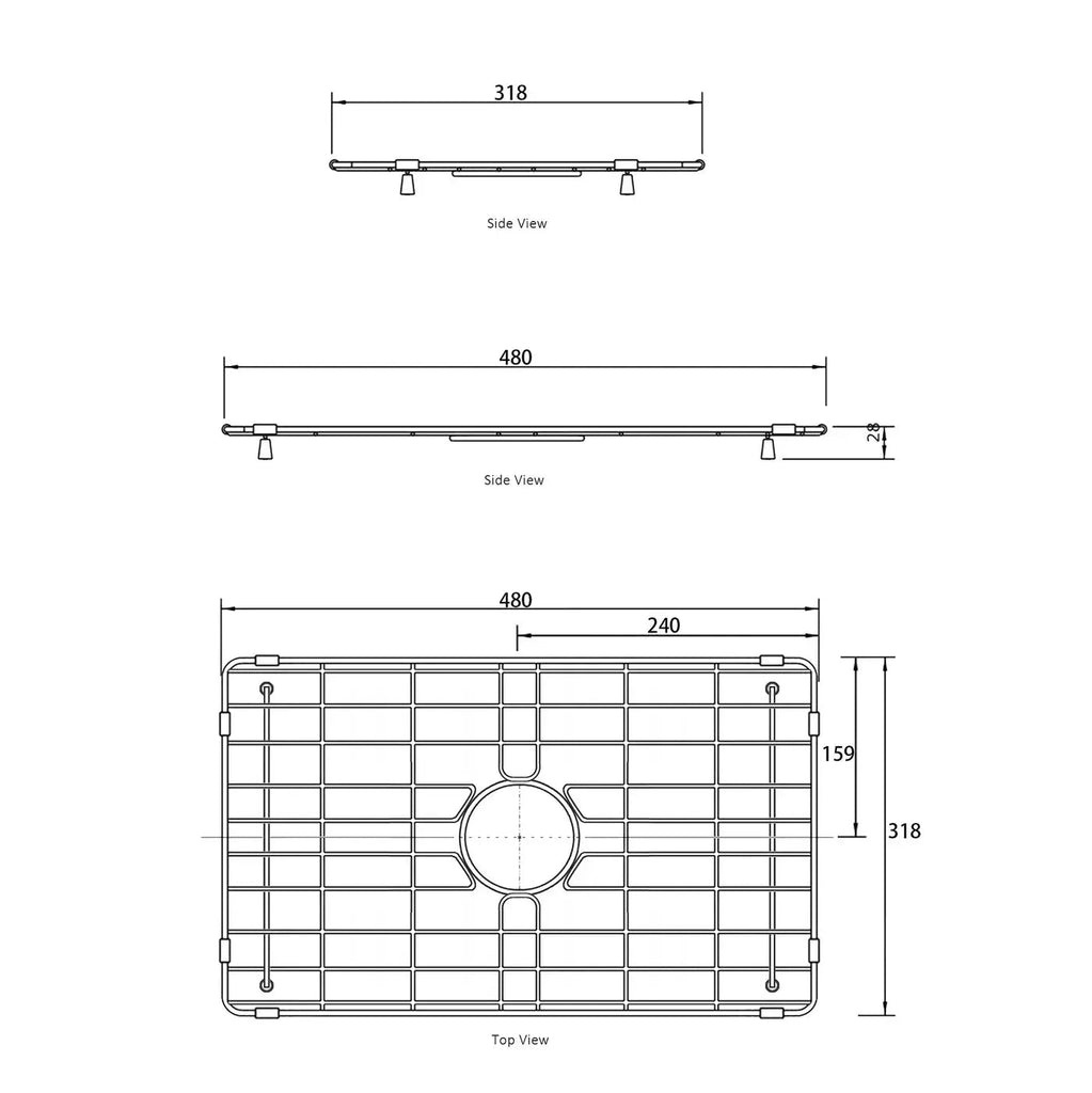 BUTLER SINK STAINLESS STEEL PROTECTIVE GRID - Hera BathwareFOR BUTLER SINK 605X455X256MM
