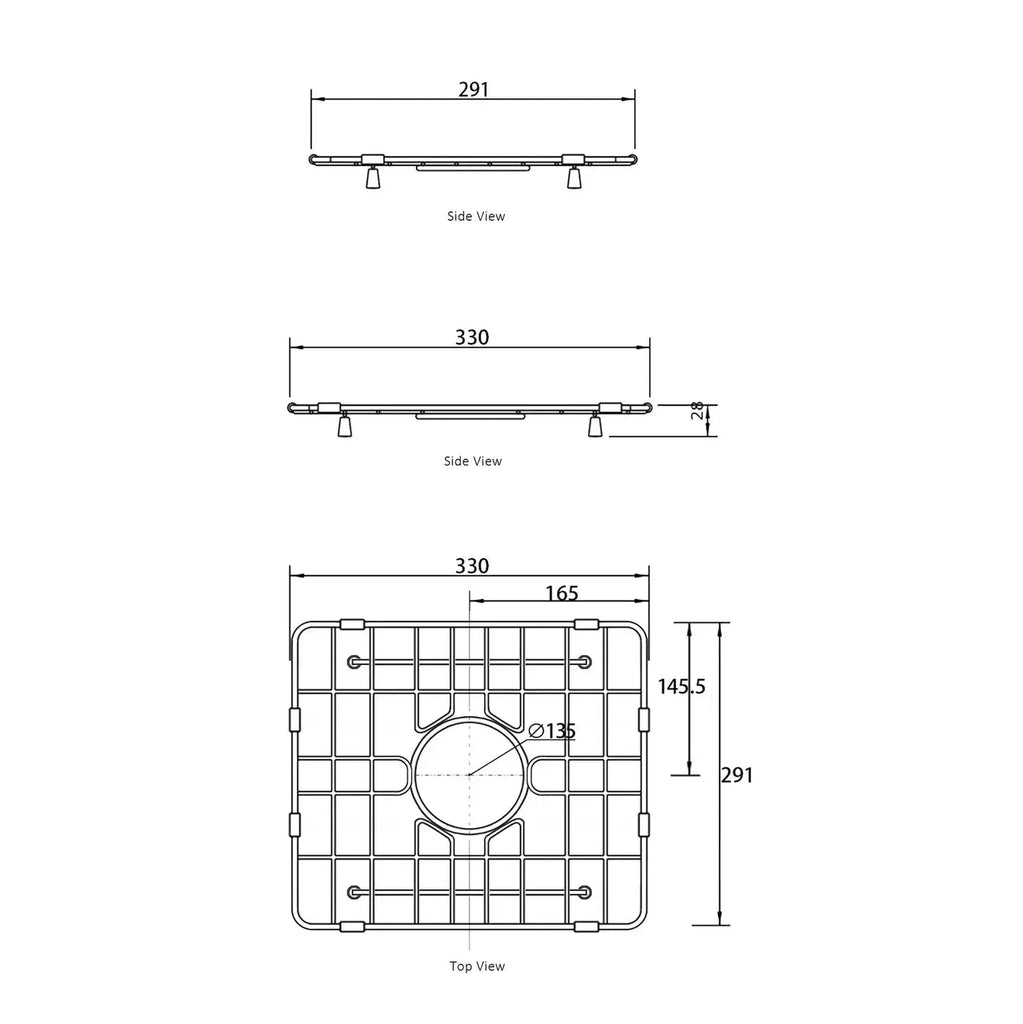 BUTLER SINK STAINLESS STEEL PROTECTIVE GRID - Hera BathwareFOR BUTLER SINK 845X455X255MM TWIN PACK