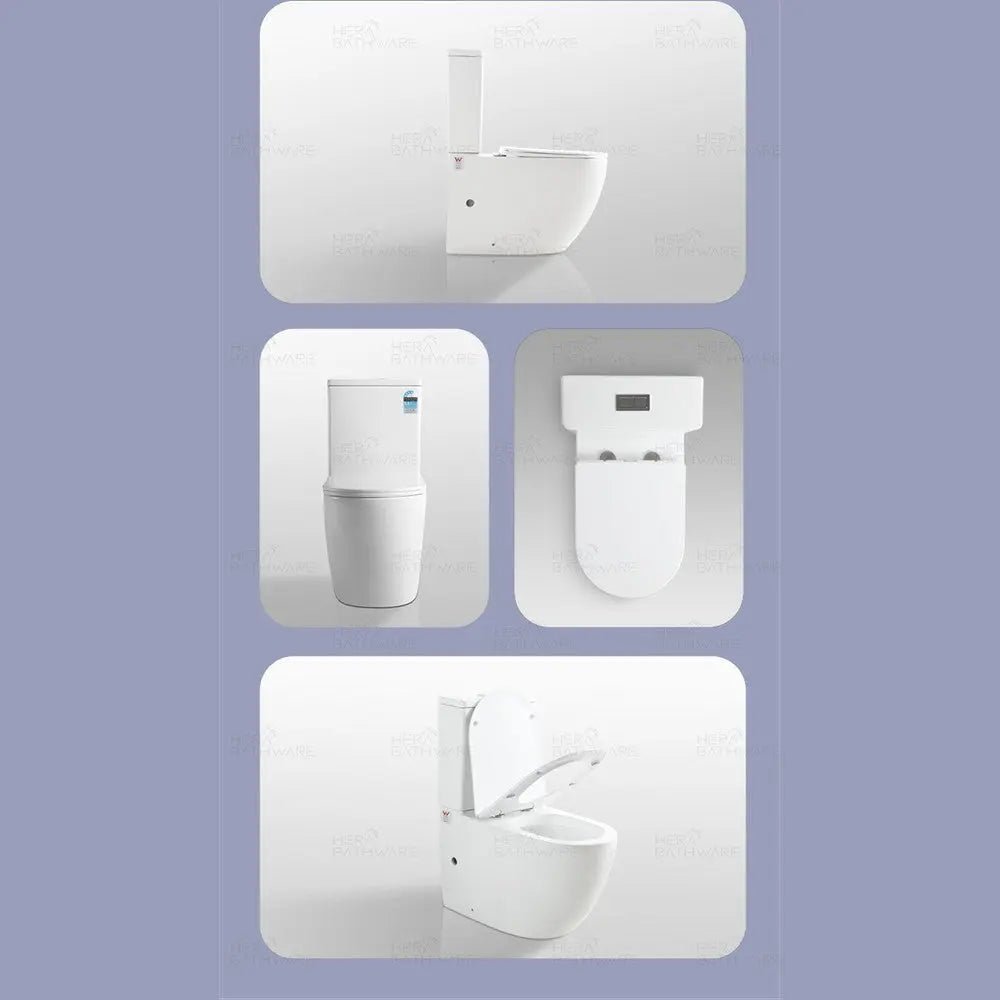 Campbell Wall Faced Tornado Flush Large Toilet Suite Gloss White - Hera BathwareGloss White