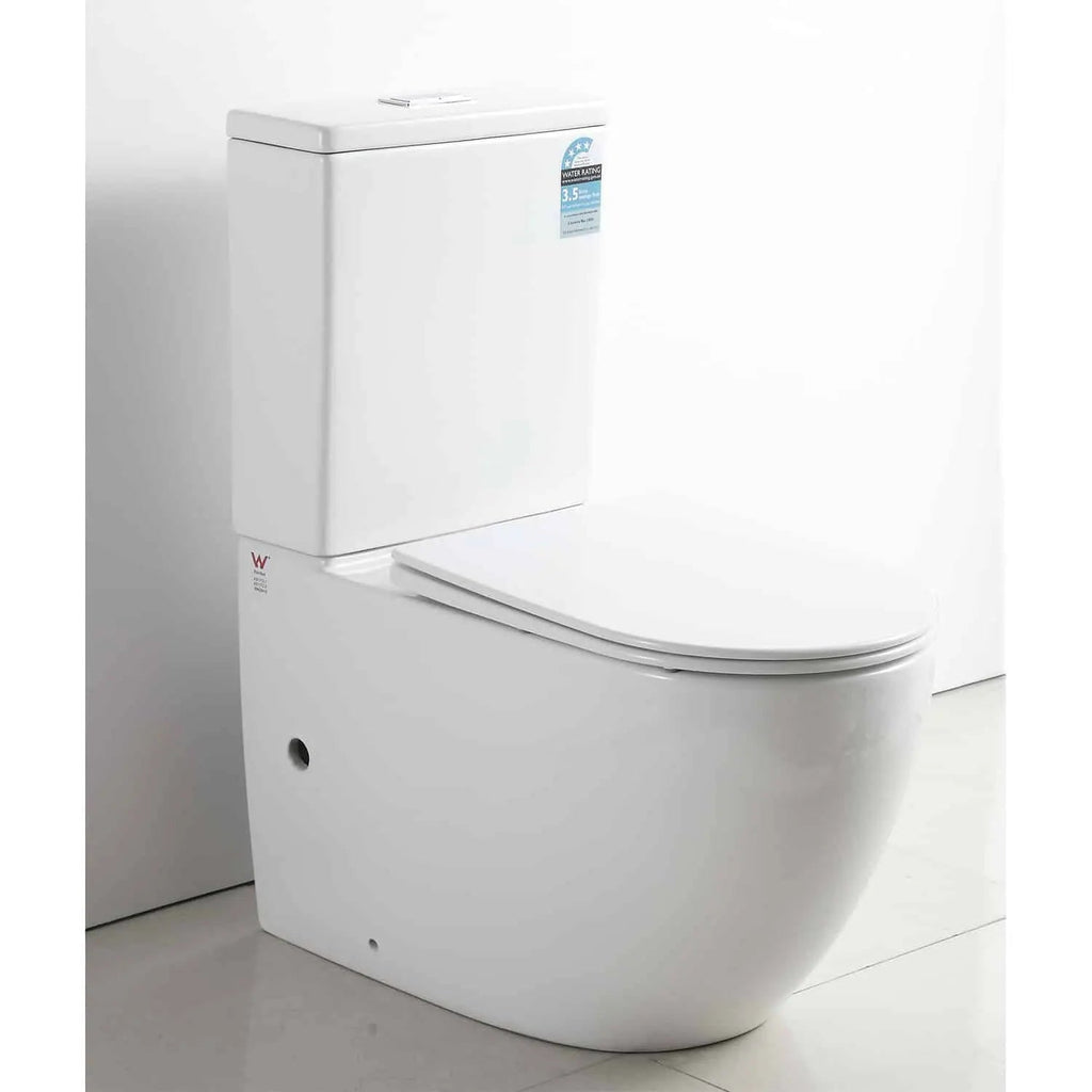 Campbell Wall Faced Tornado Flush Large Toilet Suite Gloss White - Hera BathwareGloss White
