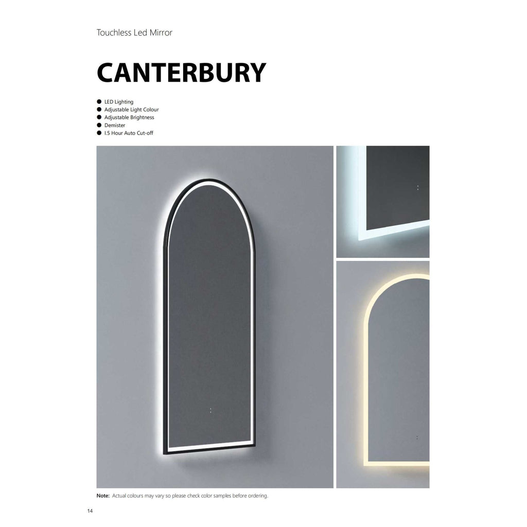 CANTERBURY Frameless Sensor LED Mirror - Hera BathwareBrushed Bronze