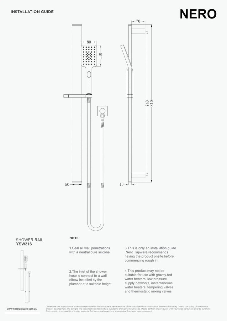 CELIA New Shower Rail - Hera BathwareBrushed Gold
