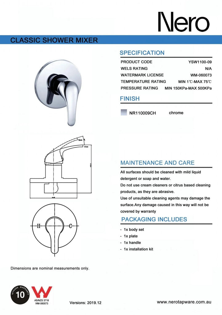 CLASSIC Shower Mixer - Chrome - Hera BathwareChrome