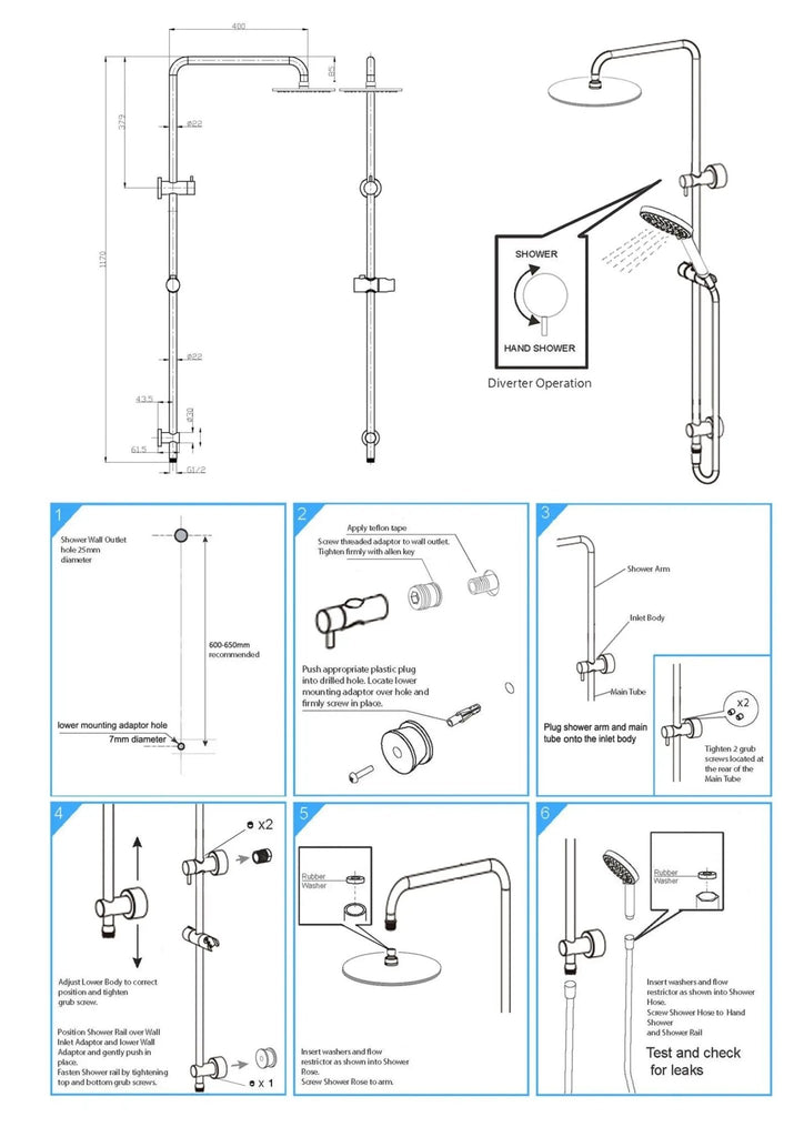 DOLCE Round Shower Set - Chrome - *Discontinuing* - Hera BathwareChrome