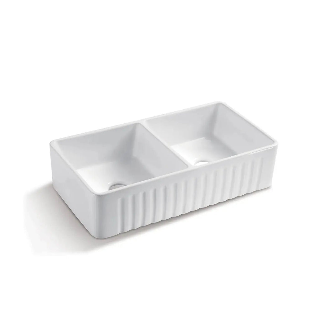 DOUBLE BUTLER SINK 845X455X255MM - Hera BathwareGloss White