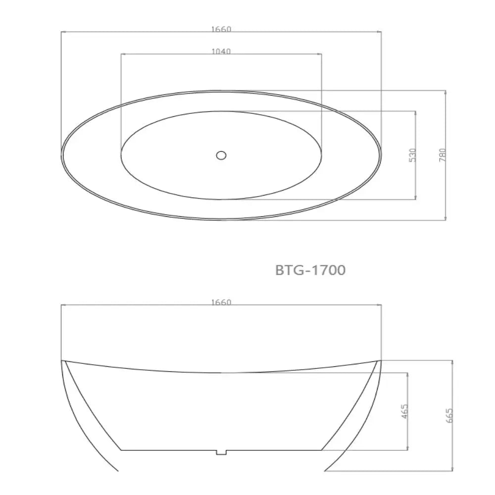 Gubbio Free Standing Bathtub - Matte White - Hera Bathware1500mmMatte White