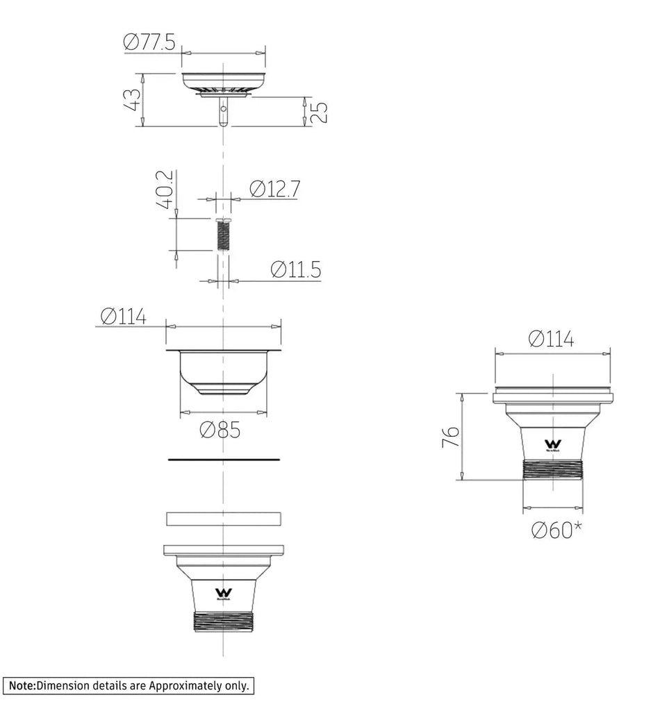 Kitchen Sink Waste | Otti Australia - Hera BathwareStainless Steel