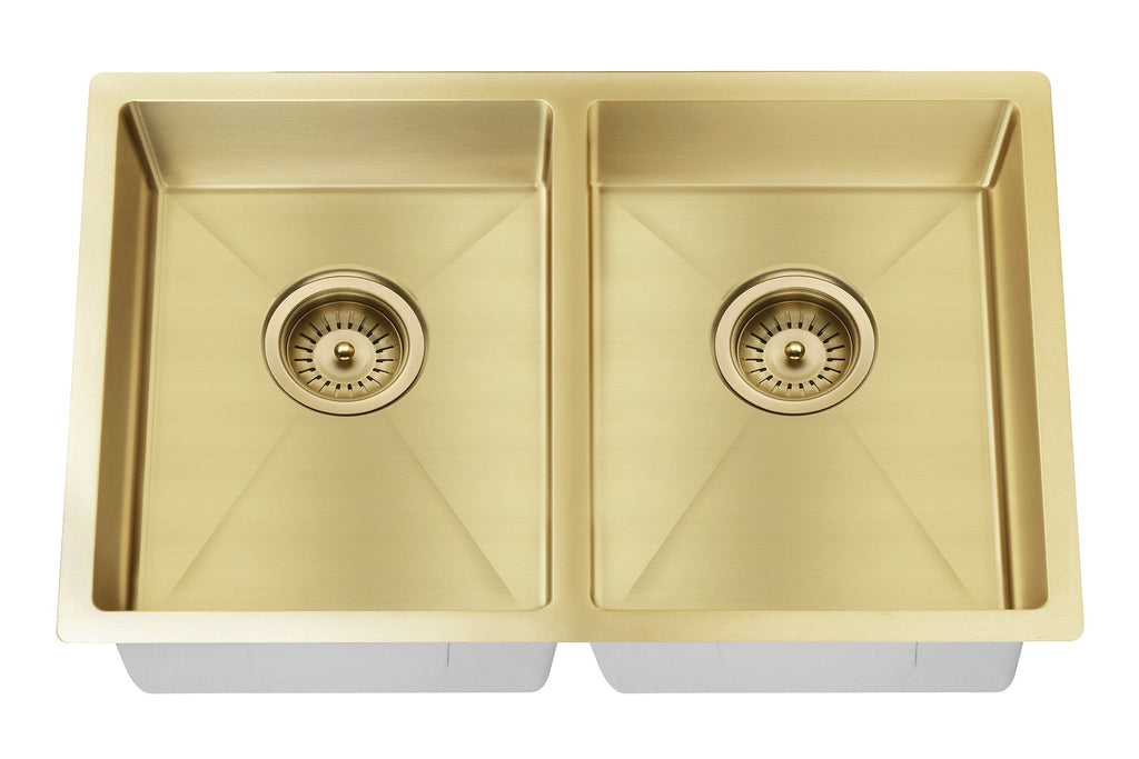 Lavello Kitchen Sink - Double Bowl 760 x 440mm - Hera BathwareBrushed Nickel