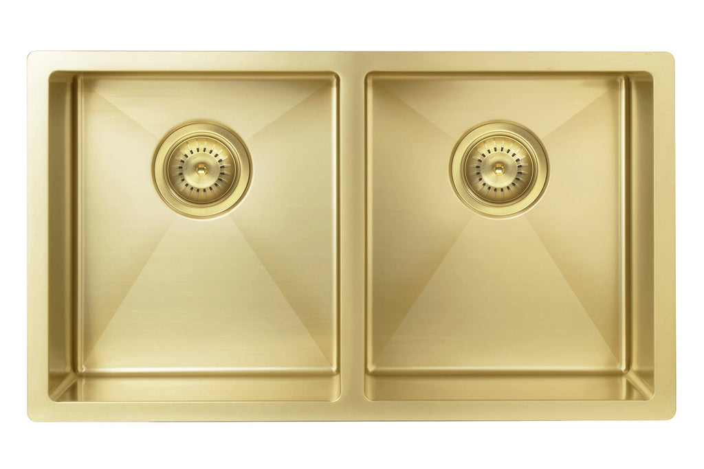 Lavello Kitchen Sink - Double Bowl 760 x 440mm - Hera BathwareBrushed Nickel
