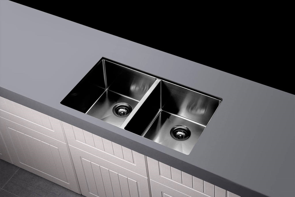 Lavello Kitchen Sink - Double Bowl 760 x 440mm - Hera BathwareBrushed Nickel