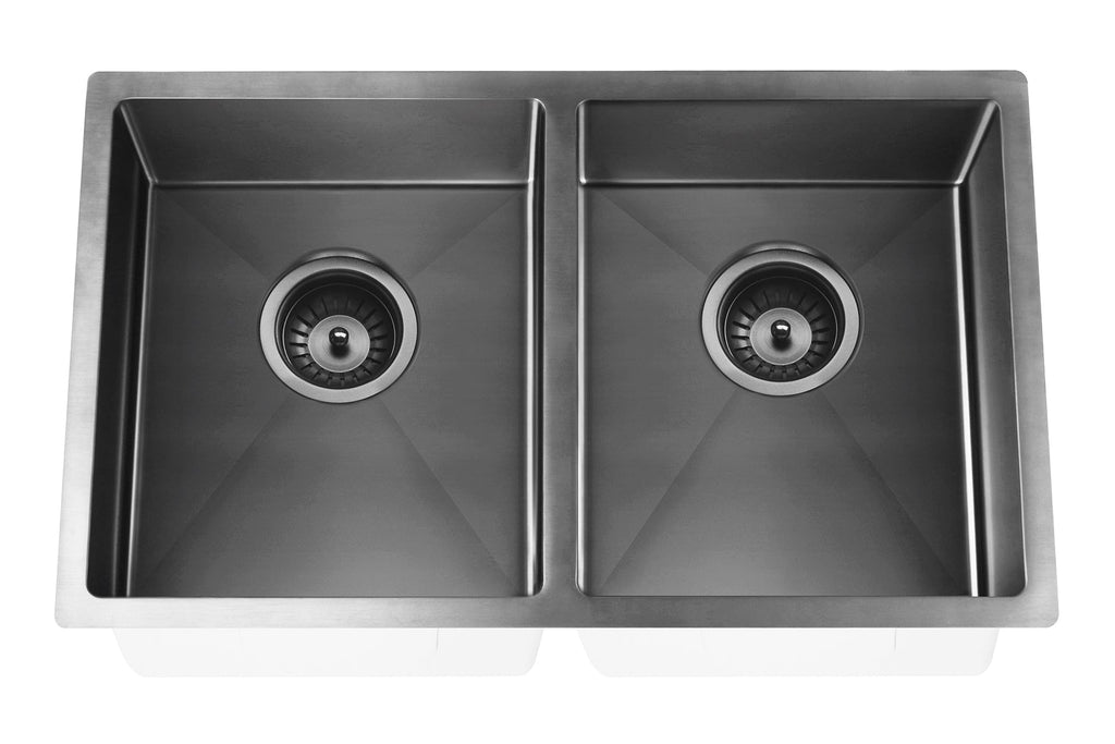 Lavello Kitchen Sink - Double Bowl 760 x 440mm - Hera BathwareBrushed Nickel