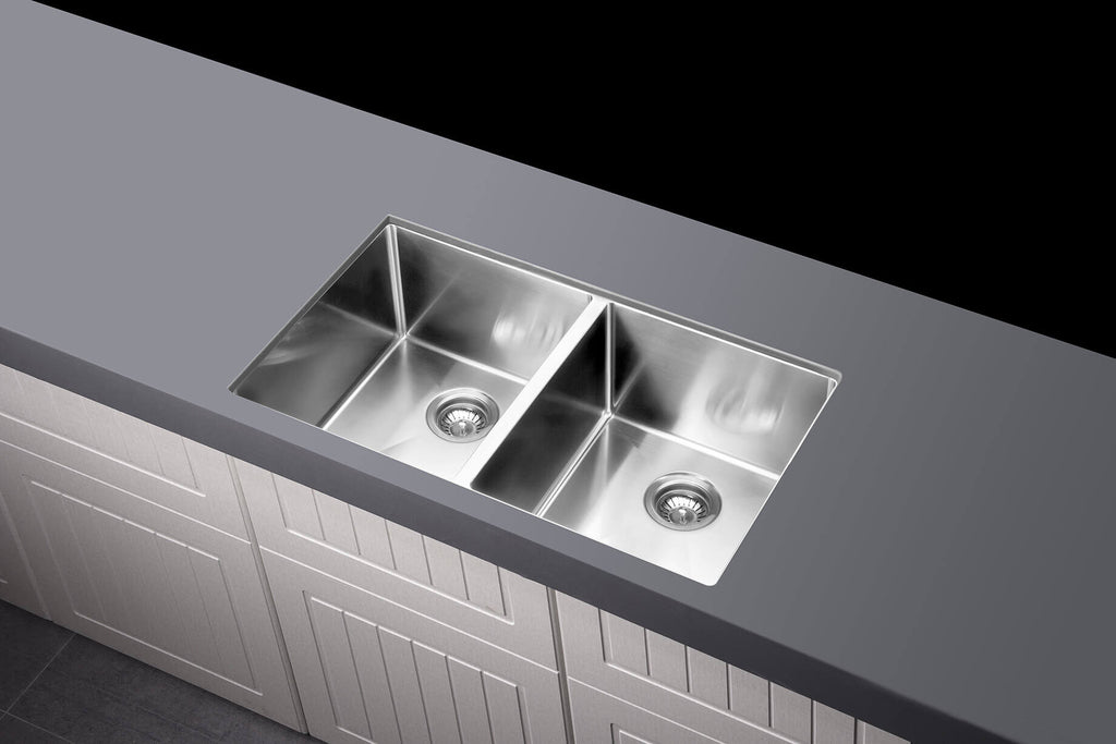 Lavello Kitchen Sink - Double Bowl 760 x 440mm - Hera BathwareBrushed Nickel