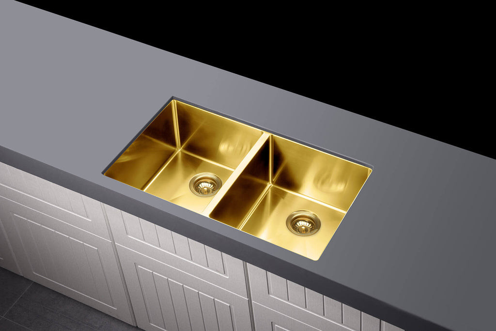Lavello Kitchen Sink - Double Bowl 760 x 440mm - Hera BathwareBrushed Nickel