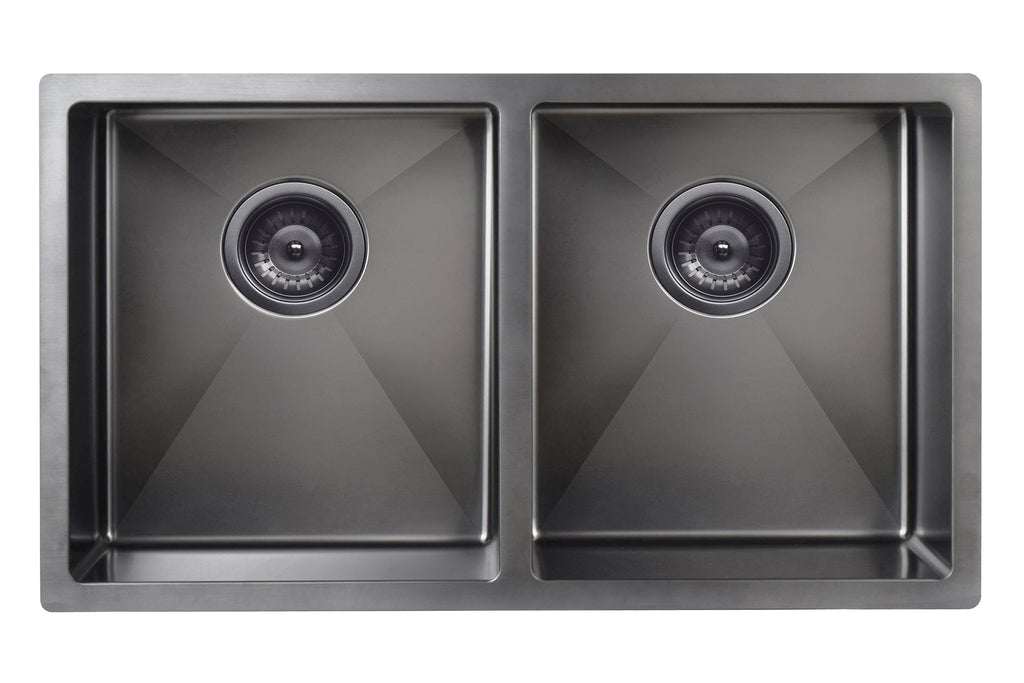 Lavello Kitchen Sink - Double Bowl 760 x 440mm - Hera BathwareBrushed Nickel