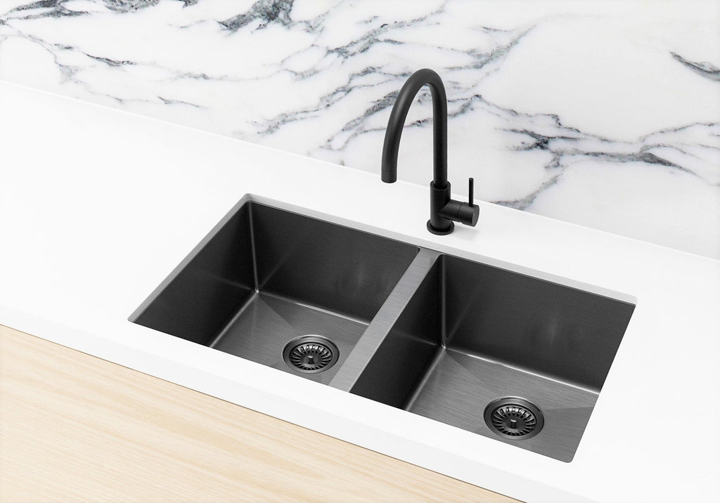 Lavello Kitchen Sink - Double Bowl 760 x 440mm - Hera BathwareBrushed Nickel