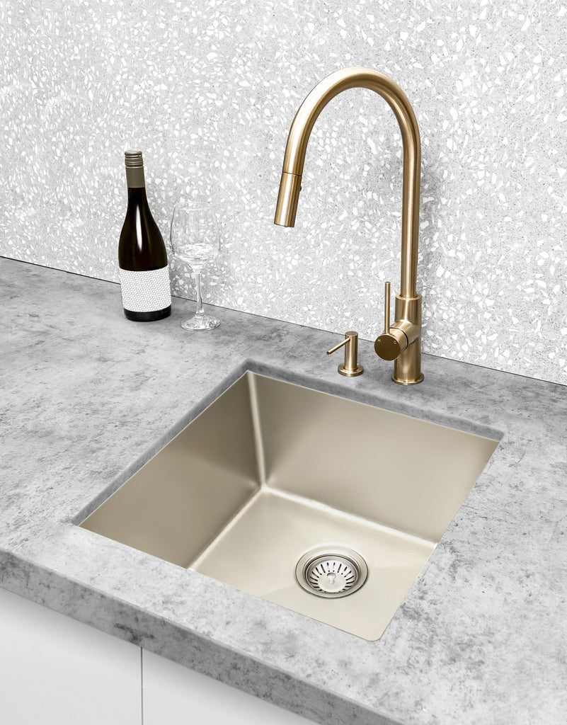 Lavello Kitchen Sink - Single Bowl 450 x 450mm - Hera BathwareBrushed Nickel