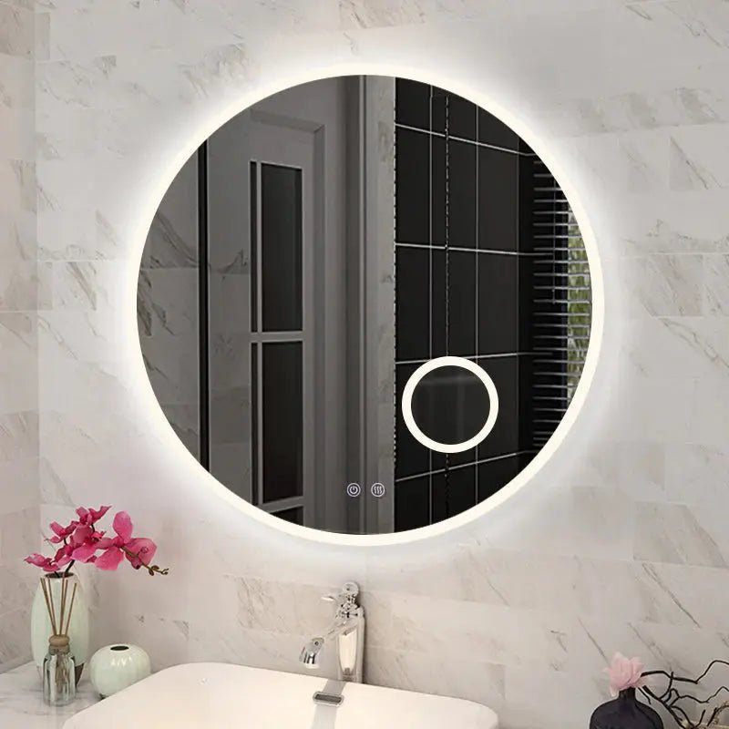 LED Round MIrror 600/750/900mm Lighting on the rim - Hera Bathware900mm with Magnifier