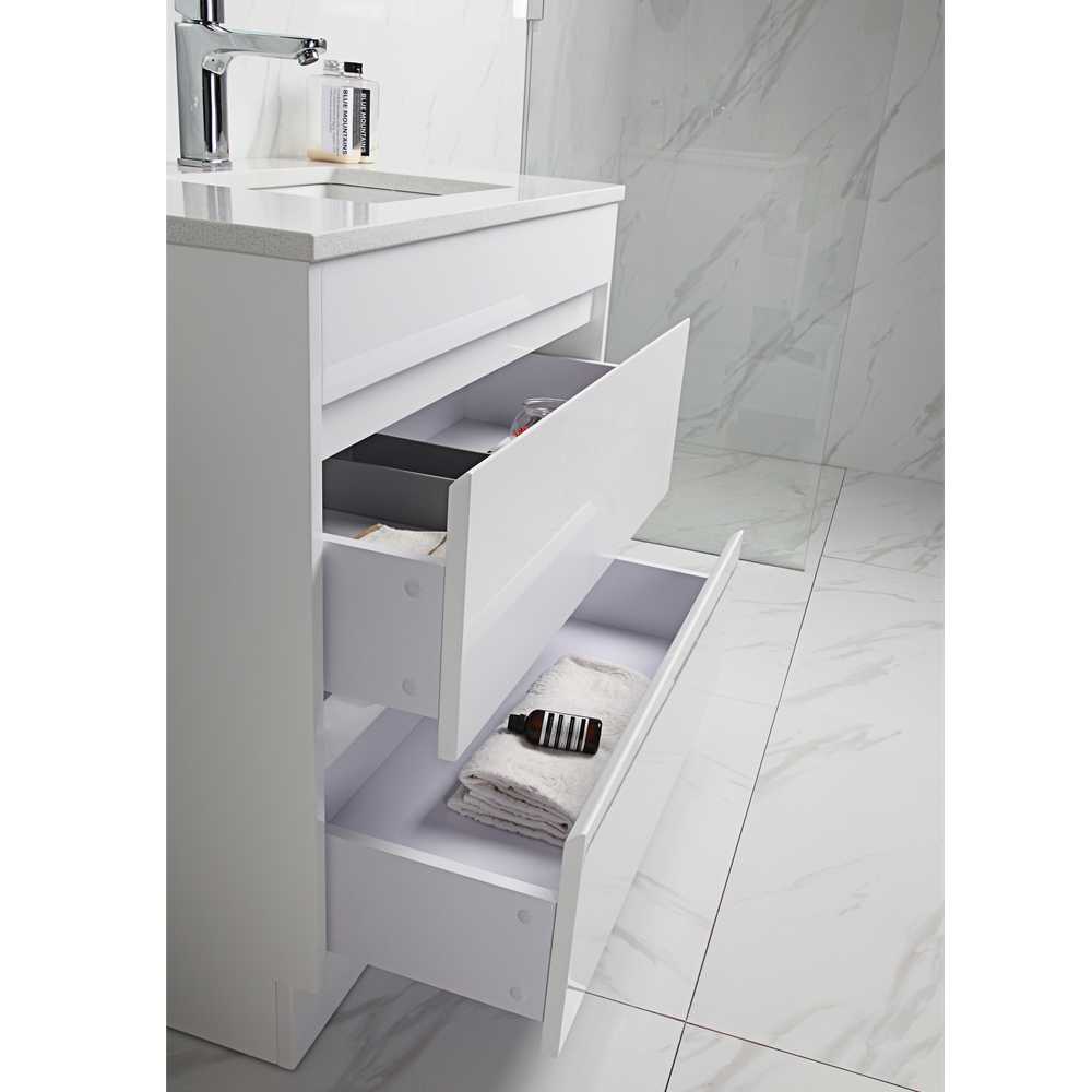 Leona Gloss White Freestanding Vanity - 900mm - Hera Bathware