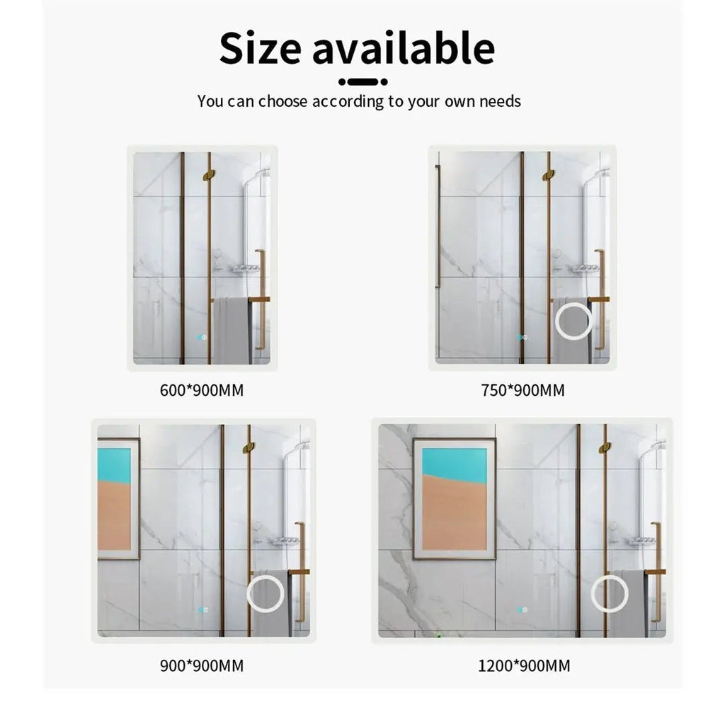 MACEDON Rectangular Frosted edge Frame - Less LED Mirror 600/750/900/1200/1500mm - Hera Bathware1500(W)*900(H)mm