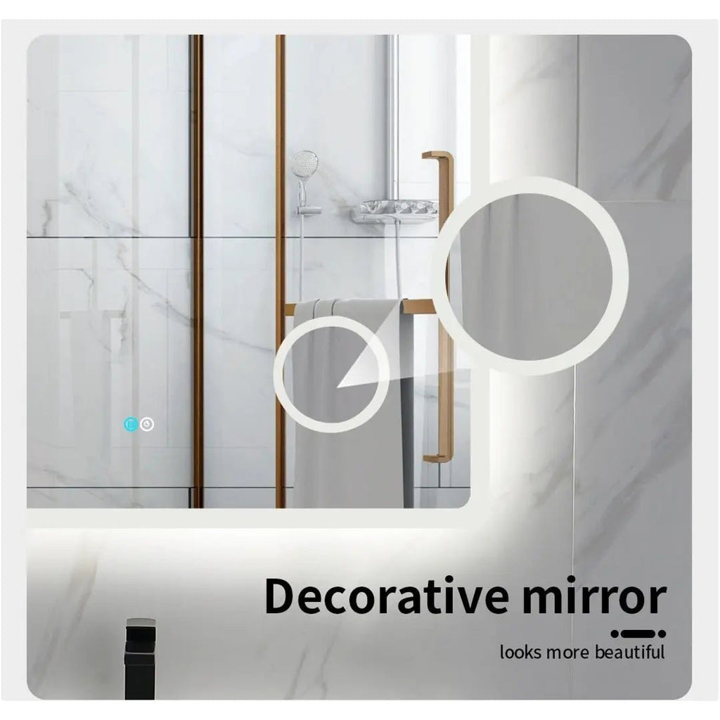 MACEDON Rectangular Frosted edge Frame - Less LED Mirror 600/750/900/1200/1500mm - Hera Bathware600(W)*900(H)mm