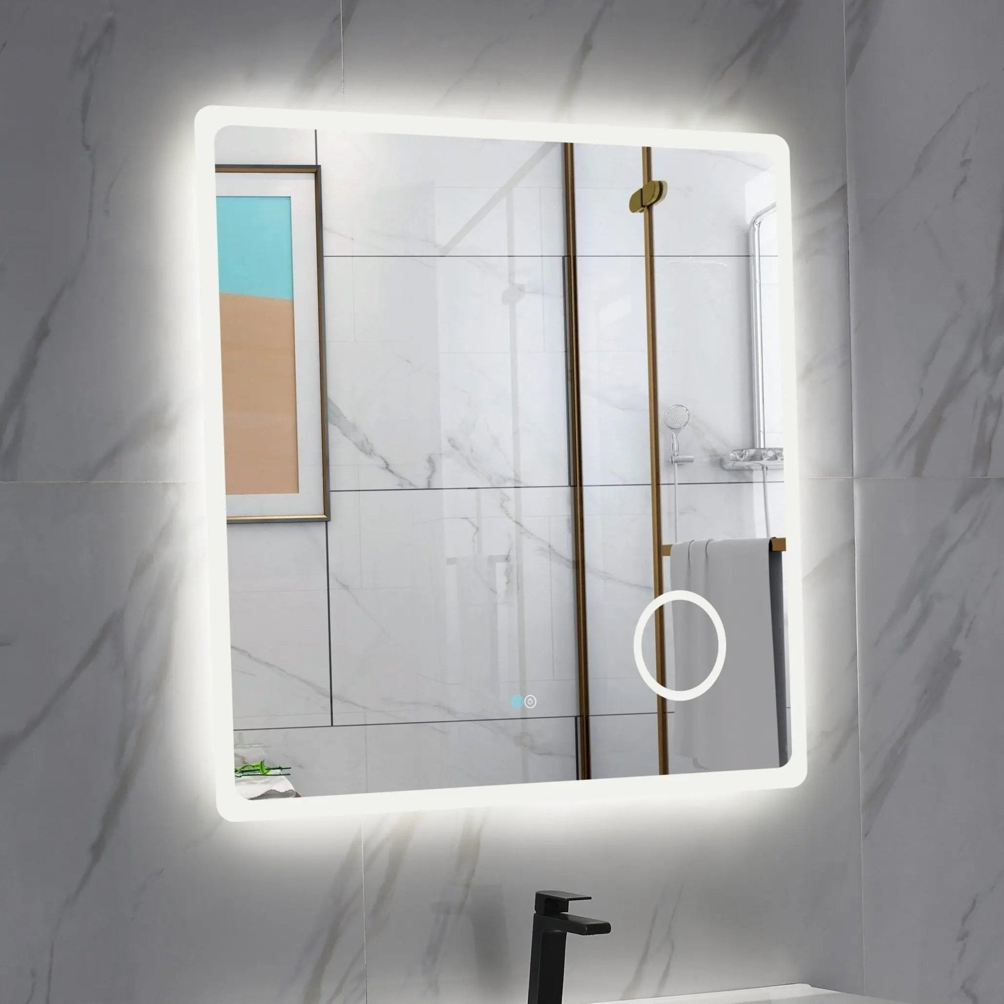Less Reflective Mirror Macedon Rectangular Frame-Less Bathroom LED Mirror Online Sale In ...