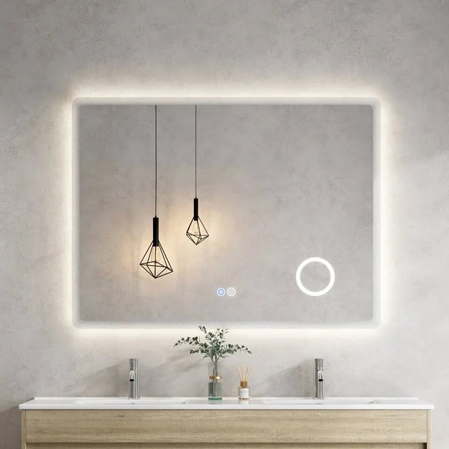 MACEDON Rectangular Frosted edge Frame - Less LED Mirror 600/750/900/1200/1500mm - Hera Bathware600(W)*900(H)mm