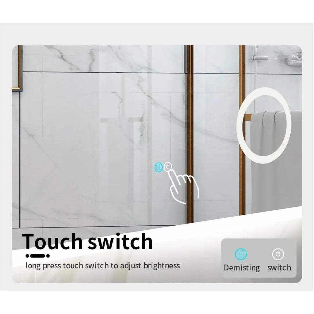 MACEDON Rectangular Frosted edge Frame - Less LED Mirror 600/750/900/1200/1500mm - Hera Bathware600(W)*900(H)mm