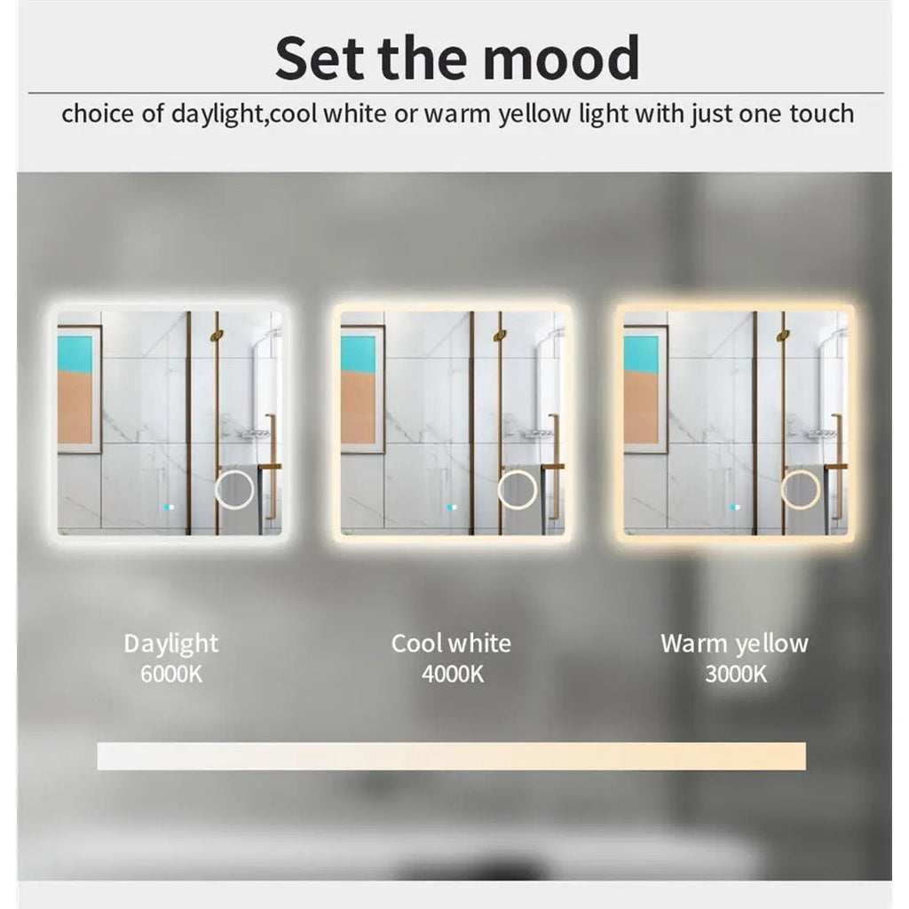 MACEDON Rectangular Frosted edge Frame - Less LED Mirror 600/750/900/1200/1500mm - Hera Bathware600(W)*900(H)mm
