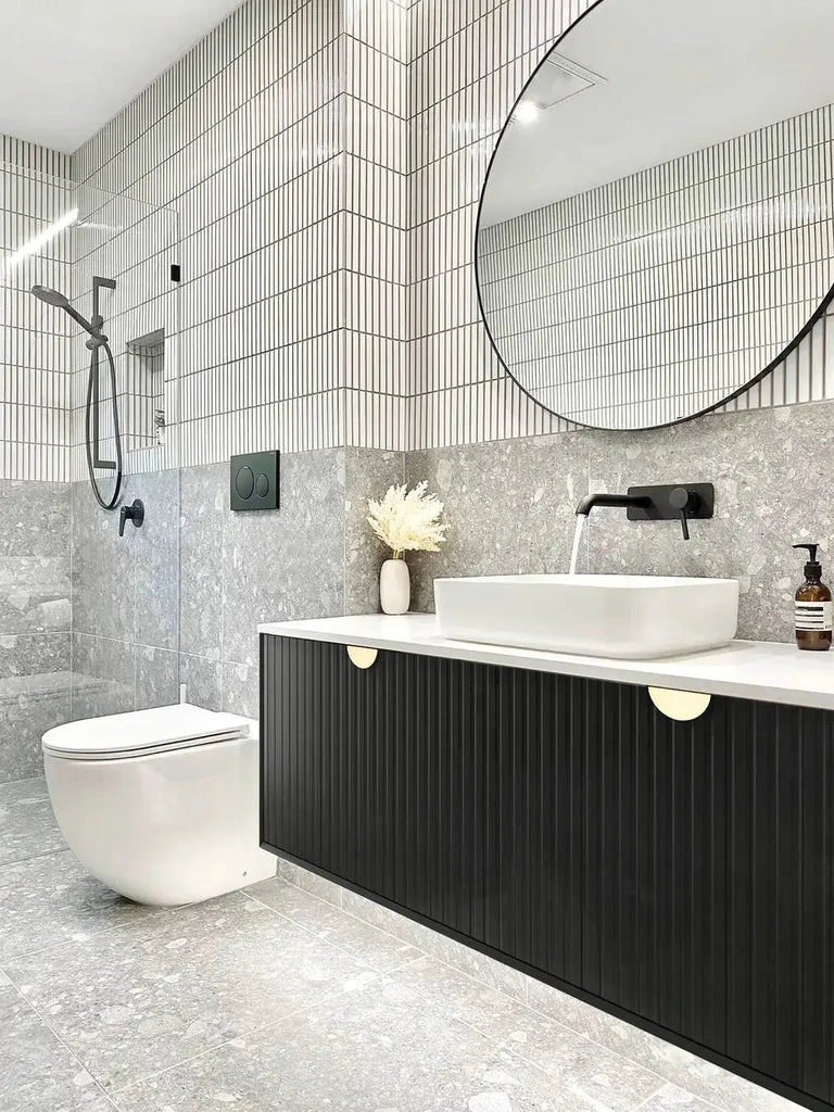 Marlo 1200mm Satin Black Wall Hung Vanity - Hera BathwareChrome