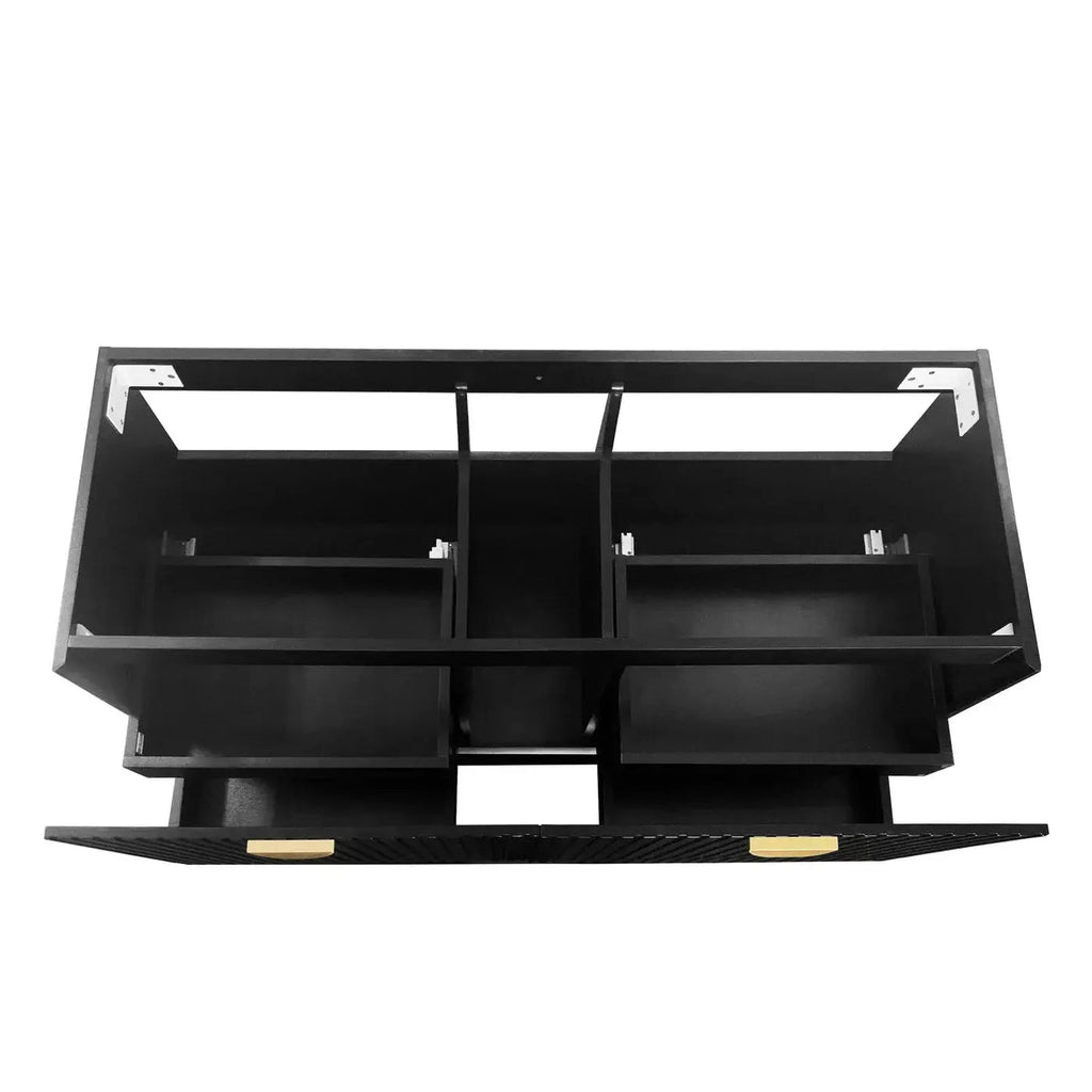 Marlo 1200mm Satin Black Wall Hung Vanity - Hera BathwareChrome