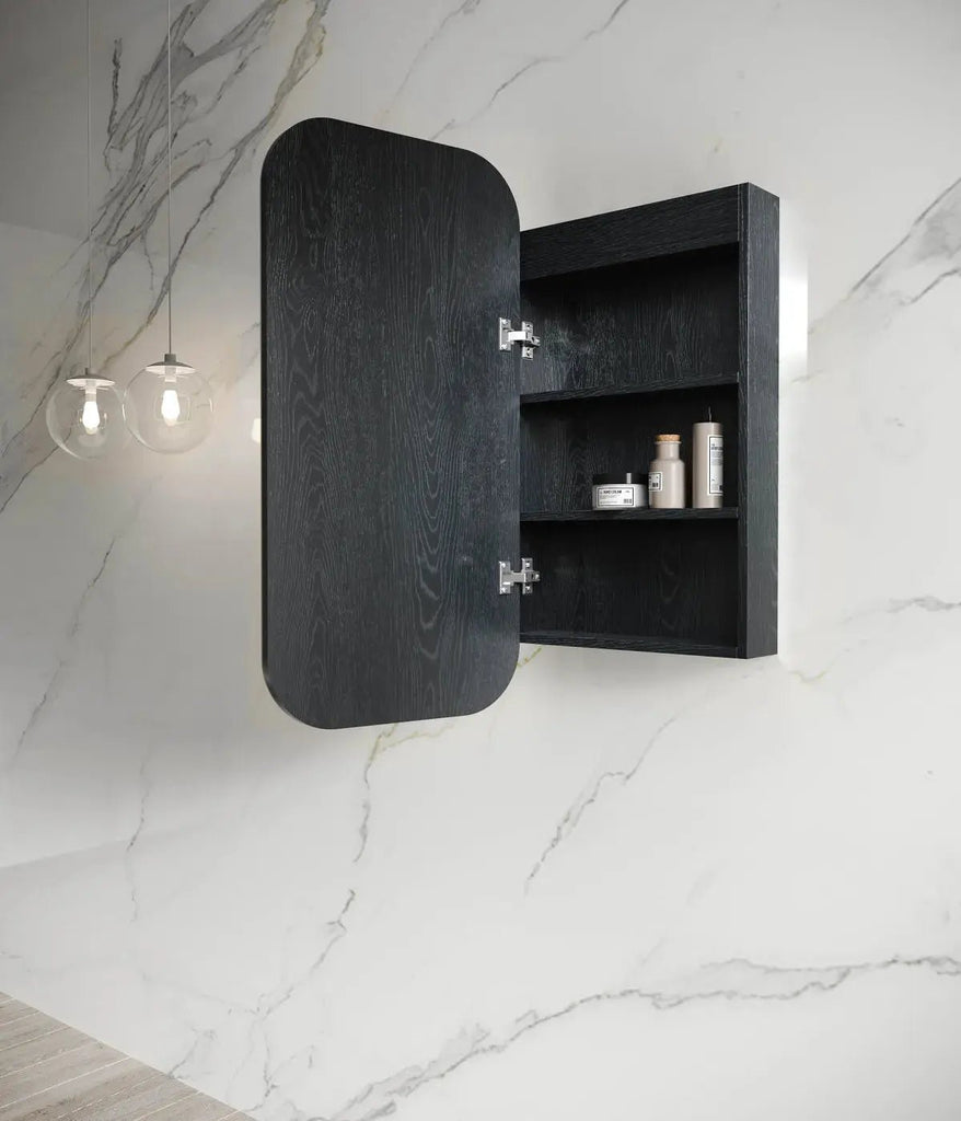 Newport LED Shaving Cabinet | OTTI - Hera BathwareBlack Oak