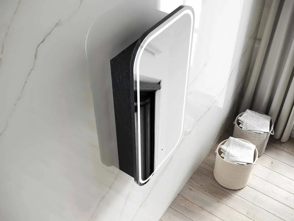 Newport LED Shaving Cabinet | OTTI - Hera BathwareBlack Oak