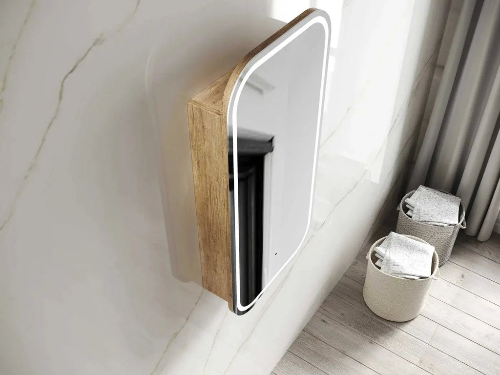 Newport LED Shaving Cabinet | OTTI - Hera BathwareNatural Oak