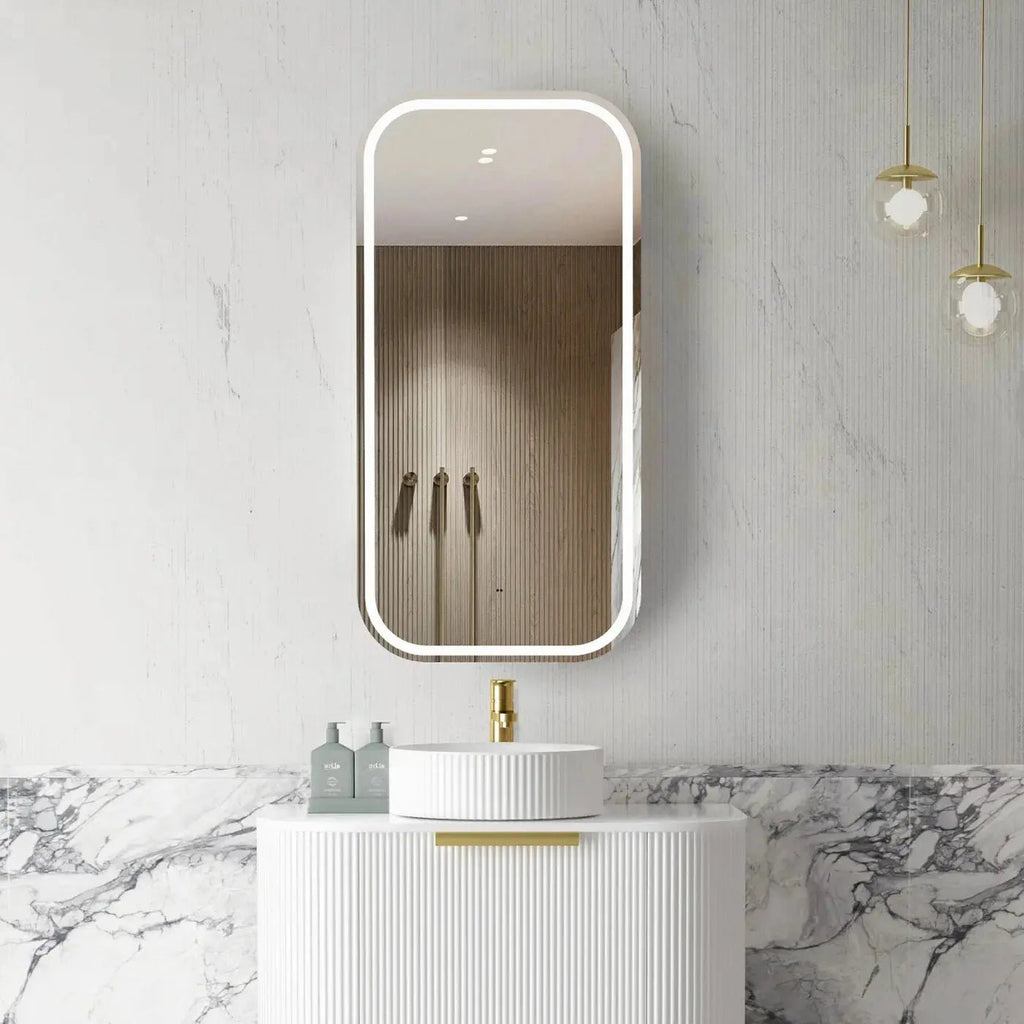 Newport LED Shaving Cabinet | OTTI - Hera BathwareNatural Oak