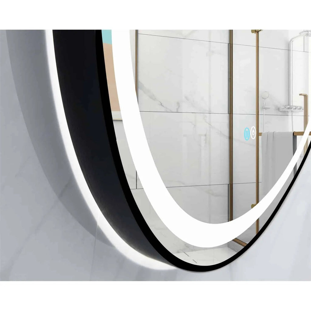 NIK Frame Oval LED Mirror - Brushed Black - Hera BathwareBrushed Black