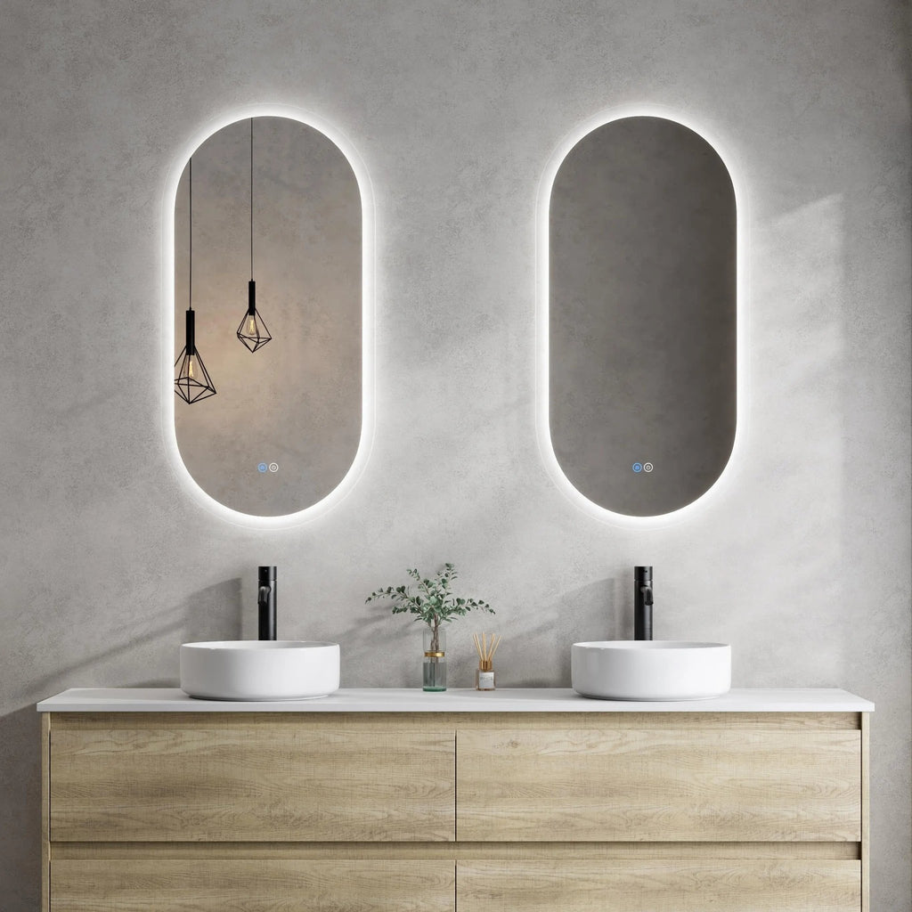 NIK Oval Frosted edge Frame - Less LED Mirror - Hera BathwareNo Frame