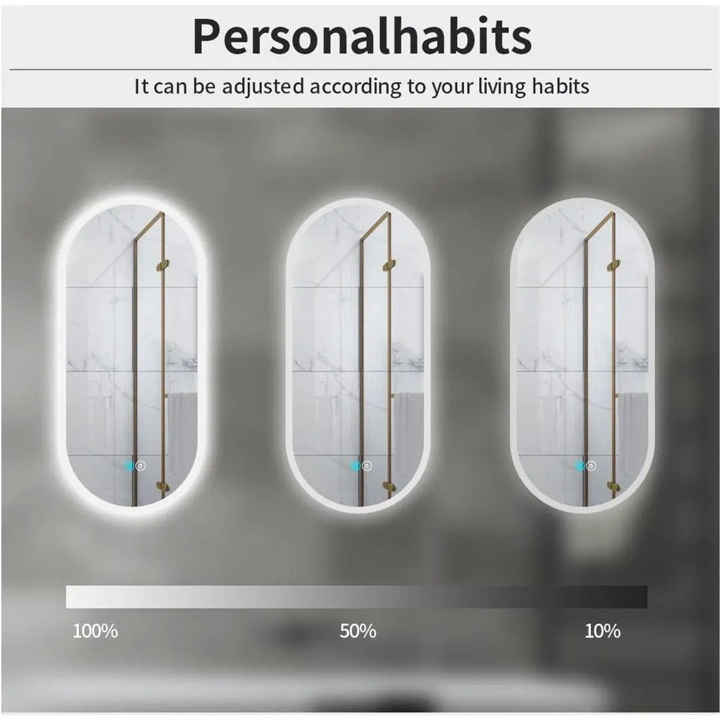 NIK Oval Frosted edge Frame - Less LED Mirror - Hera BathwareNo Frame
