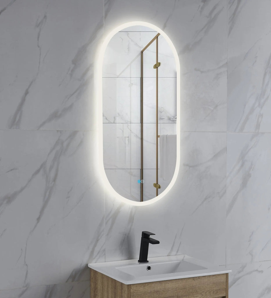 NIK Oval Frosted edge Frame - Less LED Mirror - Hera BathwareNo Frame