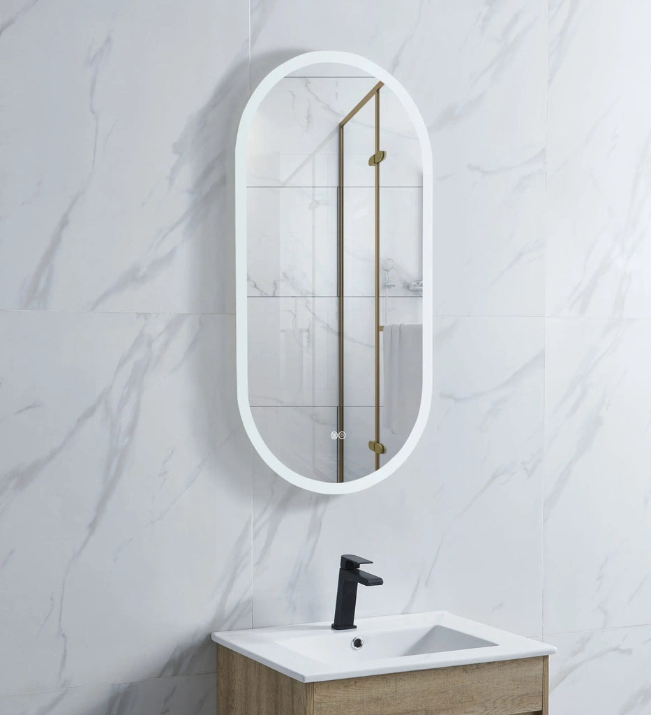 NIK Oval Frosted edge Frame - Less LED Mirror - Hera BathwareNo Frame