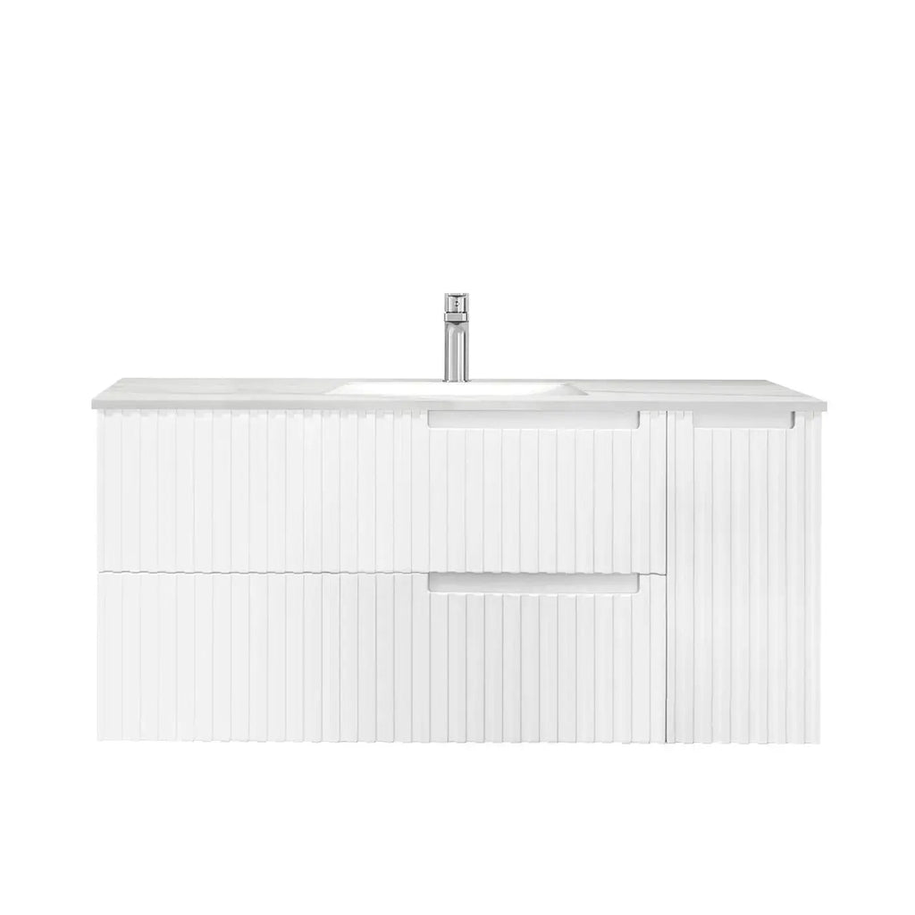 Noosa 1200mm Satin White Wall Hung Vanity - Hera Bathware