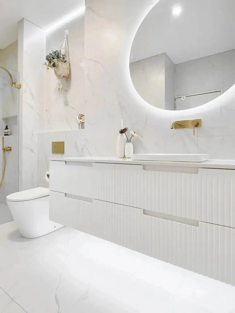 Noosa 1500mm Satin White Wall Hung Vanity - Hera Bathware