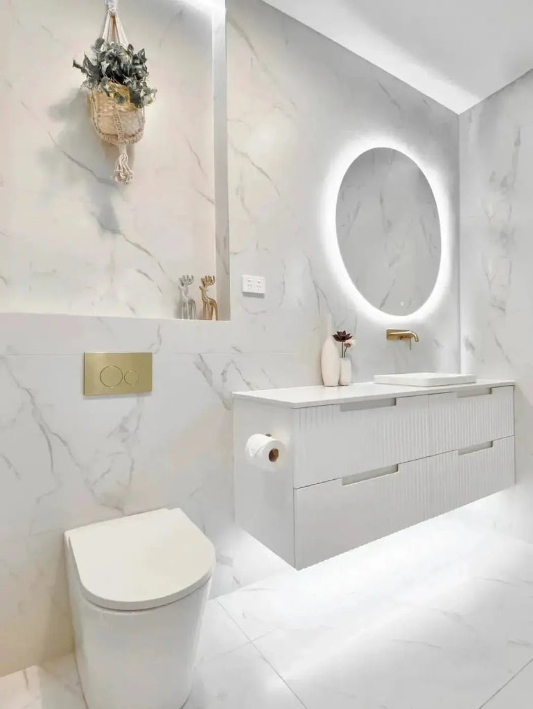 Noosa 1500mm Satin White Wall Hung Vanity - Hera Bathware