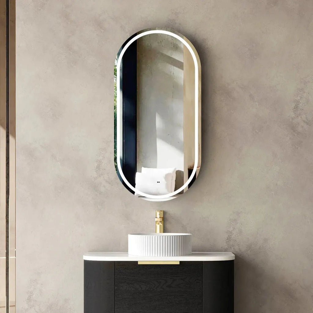 Noosa Oval LED Shaving Cabinet - Hera BathwareBlack Oak