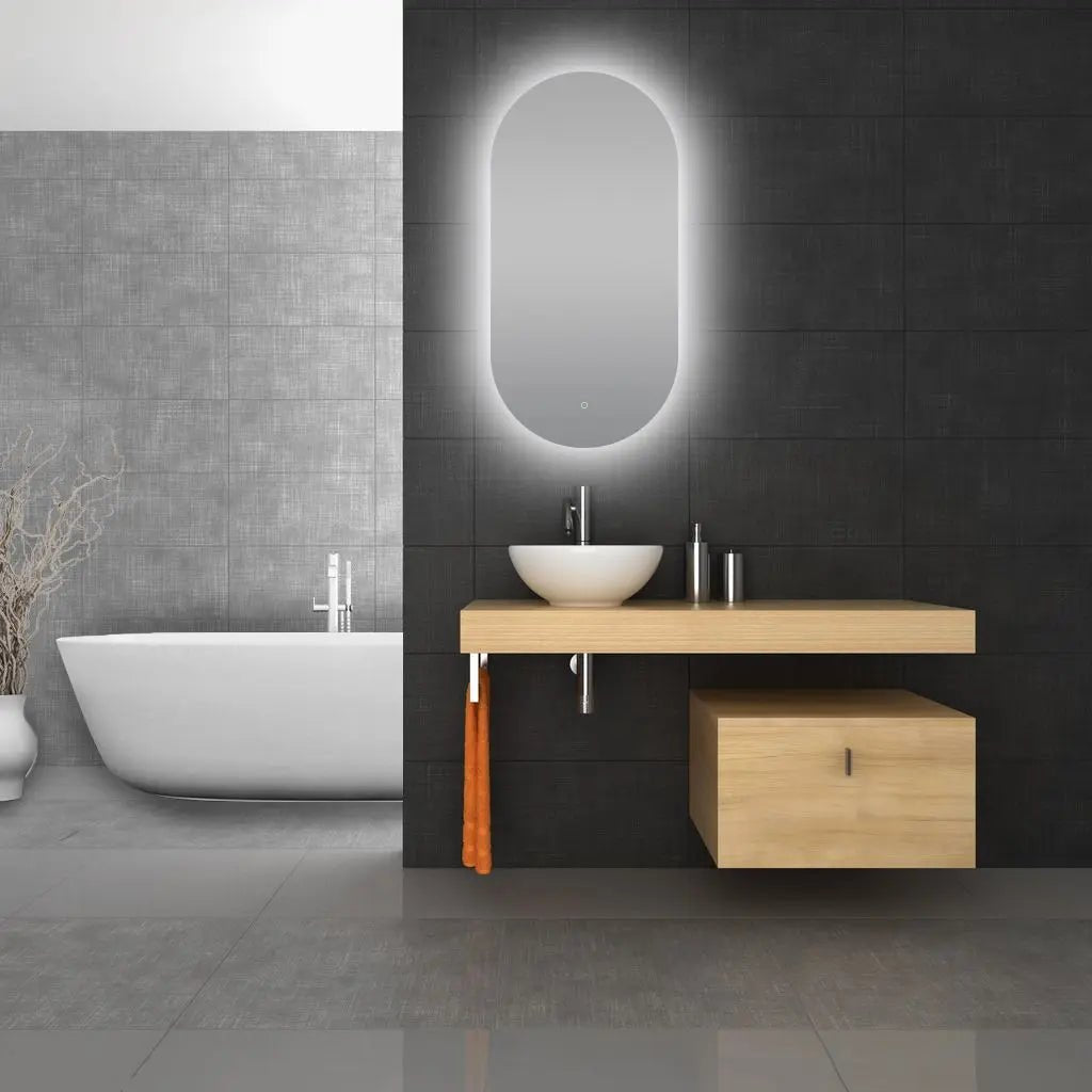 OVAL Backlit LED Mirror Pencil edge - 450*900mm - Hera Bathware
