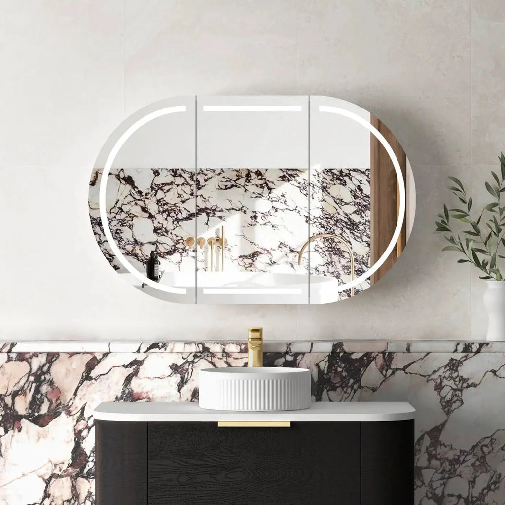 Overstock Brand New in Box | Bondi LED Shaving Cabinet 1200mm - Hera BathwareBlack Oak1200mm