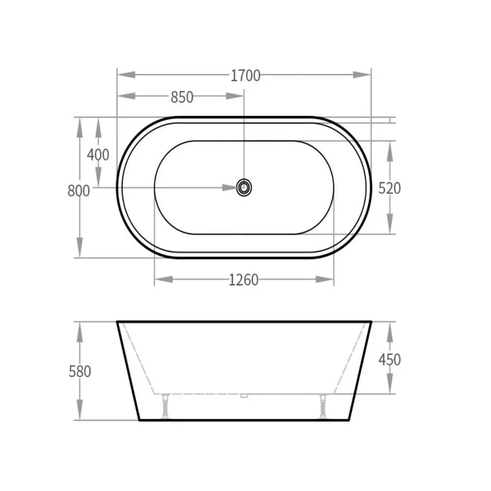 Prato Oval Shape Free Standing Bathtub - Matte White - Hera Bathware1500mmMatte White