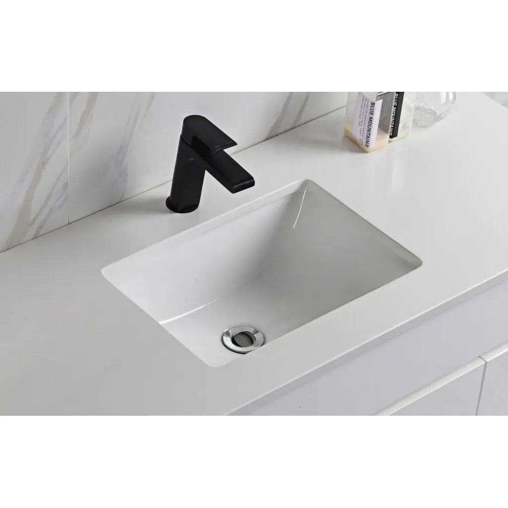 Pure White Stone Top with Undermounted Basin - Hera Bathware600mm