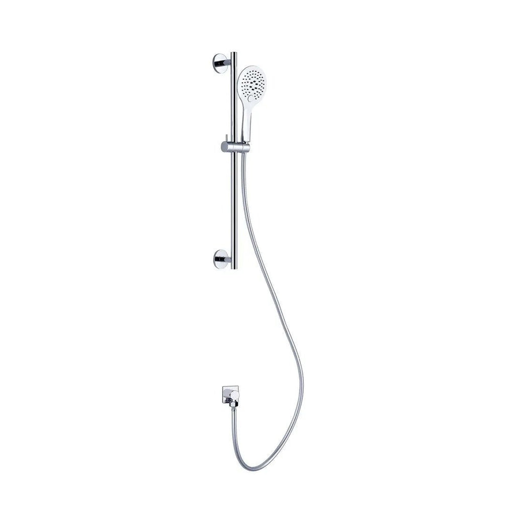Rain Shower Rail With Push Button Shower - Chrome - Hera BathwareChrome